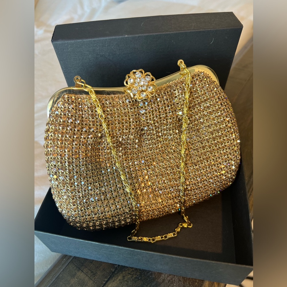 Small Gold sequin formal purse